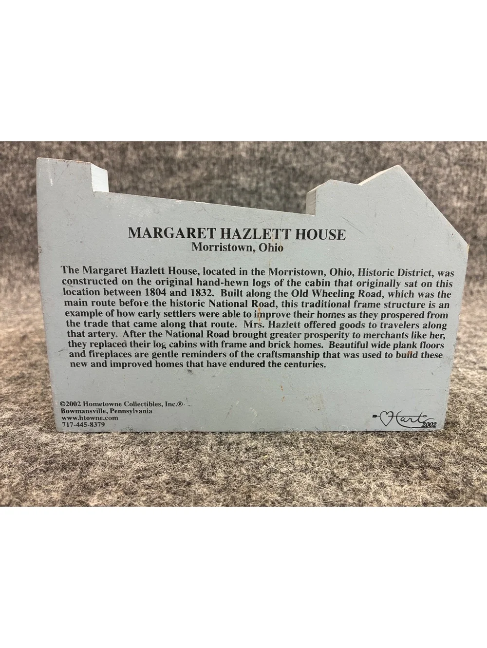 Margaret Hazlett House Morristown Ohio Decorative Wooden Model